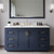 Wyndham Miranda 60 Inch Single Bathroom Vanity in Dark Blue, White Quartz Countertop, Undermount Square Sink (3-Hole), Brushed Gold Trim - WCF292960SBLWQUS3MXX