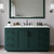 Wyndham Miranda 60 Inch Single Bathroom Vanity in Green, Giotto Quartz Countertop, Undermount Square Sink (3-Hole), Matte Black Trim - WCF292960SGKGTUS3MXX