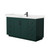 Wyndham Miranda 60 Inch Single Bathroom Vanity in Green, White Quartz Countertop, Undermount Square Sink (1-Hole), Matte Black Trim - WCF292960SGKWQUNSMXX