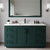 Wyndham Miranda 60 Inch Single Bathroom Vanity in Green, White Quartz Countertop, Undermount Square Sink (1-Hole), Matte Black Trim - WCF292960SGKWQUNSMXX