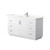 Wyndham Miranda 60 Inch Single Bathroom Vanity in White, Giotto Quartz Countertop, Undermount Square Sink (1-Hole), Brushed Nickel Trim - WCF292960SWHGTUNSMXX