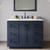 Wyndham Miranda 42 Inch Single Bathroom Vanity in Dark Blue, Giotto Quartz Countertop, Undermount Square Sink (3-Hole), Matte Black Trim, 34 Inch Mirror - WCF292942SBBGTUS3M34