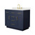 Wyndham Beckett 42 Inch Single Bathroom Vanity with Toe Kick in Dark Blue, Giotto Quartz Countertop, Undermount Square Sink (3-Hole), Brushed Gold Trim - WCG262642SBLGTUS3MXX