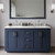 Wyndham Miranda 60 Inch Double Bathroom Vanity in Dark Blue, Giotto Quartz Countertop, Undermount Square Sinks (3-Hole), Brushed Nickel Trim, 58 Inch Mirror - WCF292960DBNGTUS3M58