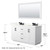 Wyndham Miranda 60 Inch Double Bathroom Vanity in White, Giotto Quartz Countertop, Undermount Square Sinks (3-Hole), Matte Black Trim, 58 Inch Mirror - WCF292960DWBGTUS3M58