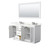 Wyndham Miranda 60 Inch Double Bathroom Vanity in White, Giotto Quartz Countertop, Undermount Square Sinks (3-Hole), Brushed Nickel Trim, 58 Inch Mirror - WCF292960DWHGTUS3M58