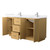 Wyndham Elan 66 Inch Double Bathroom Vanity with Toe Kick in Light Oak, White Cultured Marble Countertop, Undermount Square Sinks, Brushed Nickel Trim - WCH747466DIOWCUNSMXX