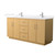 Wyndham Elan 72 Inch Double Bathroom Vanity with Toe Kick in Light Oak, White Cultured Marble Countertop, Undermount Square Sinks, Brushed Nickel Trim - WCH747472DIOWCUNSMXX
