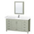 Wyndham Sheffield 60 inch Single Bathroom Vanity in Light Green, White Cultured Marble Countertop, Undermount Square Sink, Brushed Nickel Trim, Medicine Cabinet - WCS141460SLGWCUNSMED Wyndham Sheffield 60 inch Single Bathroom Vanity in Light Green, White Cultured Marble Countertop, Undermount Square Sink, Brushed Nickel Trim, Medicine Cabinet - WCS141460SLGWCUNSMED