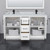Wyndham Strada 60 Inch Double Bathroom Vanity in White, No Countertop, No Sink, Brushed Nickel Trim - WCF414160DWHCXSXXMXX