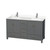 Wyndham Sheffield 60 Inch Double Bathroom Vanity in Dark Gray, White Quartz Countertop, Undermount Square Sinks - WCS141460DKGWQUNSMXX