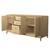 Wyndham Janna 72 Inch Double Bathroom Vanity in White Oak, No Countertop, No Sink, Brushed Nickel Trim - WCH757572DHOCXSXXMXX