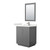 Wyndham Icon 30 Inch Single Bathroom Vanity in Dark Gray, White Quartz Countertop, Undermount Square Sink (1-Hole), Brushed Nickel Trim, 24 Inch Mirror - WCF111130SKGWQUNSM24