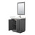 Wyndham Icon 30 Inch Single Bathroom Vanity in Dark Gray, White Quartz Countertop, Undermount Square Sink (1-Hole), Brushed Nickel Trim, 24 Inch Mirror - WCF111130SKGWQUNSM24