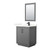 Wyndham Icon 30 Inch Single Bathroom Vanity in Dark Gray, Giotto Quartz Countertop, Undermount Square Sink (1-Hole), Matte Black Trim, 24 Inch Mirror - WCF111130SGBGTUNSM24
