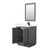 Wyndham Icon 30 Inch Single Bathroom Vanity in Dark Gray, Giotto Quartz Countertop, Undermount Square Sink (1-Hole), Matte Black Trim, 24 Inch Mirror - WCF111130SGBGTUNSM24