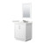 Wyndham Icon 30 Inch Single Bathroom Vanity in White, White Quartz Countertop, Undermount Square Sink (3-Hole), Brushed Nickel Trim, 24 Inch Mirror - WCF111130SWHWQUS3M24