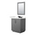 Wyndham Icon 30 Inch Single Bathroom Vanity in Dark Gray, White Quartz Countertop, Undermount Square Sink (3-Hole), Matte Black Trim, 24 Inch Mirror - WCF111130SGBWQUS3M24
