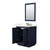 Wyndham Icon 30 Inch Single Bathroom Vanity in Dark Blue, Giotto Quartz Countertop, Undermount Square Sink (3-Hole), Brushed Nickel Trim, 24 Inch Mirror - WCF111130SBNGTUS3M24