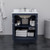 Wyndham Icon 30 Inch Single Bathroom Vanity in Dark Blue, Giotto Quartz Countertop, Undermount Square Sink (3-Hole), Brushed Nickel Trim, 24 Inch Mirror - WCF111130SBNGTUS3M24