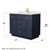 Wyndham Beckett 42 Inch Single Bathroom Vanity with Toe Kick in Dark Blue, White Cultured Marble Countertop, Undermount Square Sink, Brushed Gold Trim - WCG262642SBLWCUNSMXX