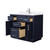 Wyndham Beckett 42 Inch Single Bathroom Vanity with Toe Kick in Dark Blue, Carrara Cultured Marble Countertop, Undermount Square Sink, Brushed Nickel Trim - WCG262642SBNCCUNSMXX