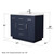 Wyndham Beckett 42 Inch Single Bathroom Vanity with Toe Kick in Dark Blue, Carrara Cultured Marble Countertop, Undermount Square Sink, Brushed Nickel Trim - WCG262642SBNCCUNSMXX