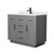 Wyndham Beckett 42 Inch Single Bathroom Vanity with Toe Kick in Dark Gray, White Cultured Marble Countertop, Undermount Square Sink, Matte Black Trim - WCG262642SGBWCUNSMXX
