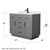 Wyndham Beckett 42 Inch Single Bathroom Vanity with Toe Kick in Dark Gray, White Cultured Marble Countertop, Undermount Square Sink, Matte Black Trim - WCG262642SGBWCUNSMXX