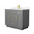 Wyndham Beckett 42 Inch Single Bathroom Vanity with Toe Kick in Dark Gray, Carrara Cultured Marble Countertop, Undermount Square Sink, Brushed Gold Trim - WCG262642SGGCCUNSMXX