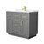 Wyndham Beckett 42 Inch Single Bathroom Vanity with Toe Kick in Dark Gray, White Cultured Marble Countertop, Undermount Square Sink, Brushed Gold Trim - WCG262642SGGWCUNSMXX