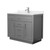 Wyndham Beckett 42 Inch Single Bathroom Vanity with Toe Kick in Dark Gray, Carrara Cultured Marble Countertop, Undermount Square Sink, Brushed Nickel Trim - WCG262642SKGCCUNSMXX