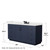 Wyndham Miranda 66 Inch Single Bathroom Vanity in Dark Blue, White Quartz Countertop, Undermount Square Sink (3-Hole), Matte Black Trim, 58 Inch Mirror - WCF292966SBBWQUS3M58