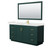 Wyndham Miranda 66 Inch Single Bathroom Vanity in Green, White Quartz Countertop, Undermount Square Sink (1-Hole), Brushed Gold Trim, 58 Inch Mirror - WCF292966SGDWQUNSM58