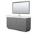 Wyndham Miranda 66 Inch Single Bathroom Vanity in Dark Gray, White Quartz Countertop, Undermount Square Sink (1-Hole), Brushed Gold Trim, 58 Inch Mirror - WCF292966SGGWQUNSM58
