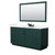 Wyndham Miranda 66 Inch Single Bathroom Vanity in Green, Giotto Quartz Countertop, Undermount Square Sink (3-Hole), Matte Black Trim, 58 Inch Mirror - WCF292966SGKGTUS3M58