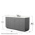 Wyndham Miranda 66 Inch Single Bathroom Vanity in Dark Gray, Giotto Quartz Countertop, Undermount Square Sink (3-Hole), Brushed Nickel Trim, 58 Inch Mirror - WCF292966SKGGTUS3M58