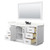 Wyndham Miranda 66 Inch Single Bathroom Vanity in White, Giotto Quartz Countertop, Undermount Square Sink (3-Hole), Matte Black Trim, 58 Inch Mirror - WCF292966SWBGTUS3M58