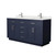 Wyndham Beckett 66 Inch Double Bathroom Vanity with Toe Kick in Dark Blue, Giotto Quartz Countertop, Undermount Square Sinks (1-Hole), Brushed Nickel Trim - WCG262666DBNGTUNSMXX