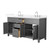 Wyndham Beckett 66 Inch Double Bathroom Vanity in Dark Gray, White Quartz Countertop, Undermount Square Sinks (3-Hole), Brushed Nickel Trim - WCG242466DKGWQUS3MXX