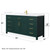 Wyndham Beckett 66 Inch Single Bathroom Vanity in Green, White Quartz Countertop, Undermount Square Sink (1-Hole), Brushed Gold Trim - WCG242466SGDWQUNSMXX