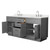 Wyndham Beckett 72 Inch Double Bathroom Vanity with Toe Kick in Dark Gray, Giotto Quartz Countertop, Undermount Square Sinks (3-Hole), Brushed Nickel Trim - WCG262672DKGGTUS3MXX