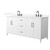 Wyndham Elan 72 Inch Double Bathroom Vanity in White, White Quartz Countertop, Undermount Square Sinks (3-Hole), Matte Black Trim - WCH717172DWBWQUS3MXX