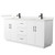 Wyndham Elan 72 Inch Double Bathroom Vanity with Toe Kick in White, Giotto Quartz Countertop, Undermount Square Sinks (1-Hole), Matte Black Trim - WCH747472DWBGTUNSMXX