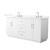 Wyndham Elan 72 Inch Double Bathroom Vanity with Toe Kick in White, White Quartz Countertop, Undermount Square Sinks (3-Hole), Brushed Nickel Trim - WCH747472DWHWQUS3MXX