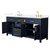 Wyndham Beckett 72 Inch Double Bathroom Vanity in Dark Blue, White Quartz Countertop, Undermount Square Sinks (3-Hole), Brushed Gold Trim - WCG242472DBLWQUS3MXX
