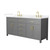 Wyndham Beckett 72 Inch Double Bathroom Vanity in Dark Gray, White Quartz Countertop, Undermount Square Sinks (3-Hole), Brushed Gold Trim - WCG242472DGGWQUS3MXX
