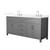 Wyndham Beckett 72 Inch Double Bathroom Vanity in Dark Gray, White Quartz Countertop, Undermount Square Sinks (3-Hole), Brushed Nickel Trim - WCG242472DKGWQUS3MXX