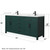 Wyndham Beckett 72 Inch Double Bathroom Vanity in Green, Giotto Quartz Countertop, Undermount Square Sinks (1-Hole), Matte Black Trim - WCG242472DGKGTUNSMXX