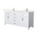 Wyndham Beckett 72 Inch Double Bathroom Vanity in White, Giotto Quartz Countertop, Undermount Square Sinks (1-Hole), Brushed Nickel Trim - WCG242472DWHGTUNSMXX